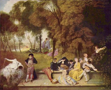  ein - Reunion en plein air Jean Antoine Watteau